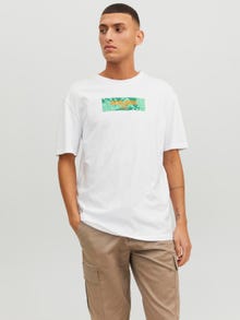 Jack & Jones Logo Crew neck T-shirt -White - 12235313