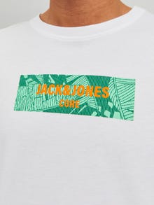 Jack & Jones T-shirt Logo Col rond -White - 12235313