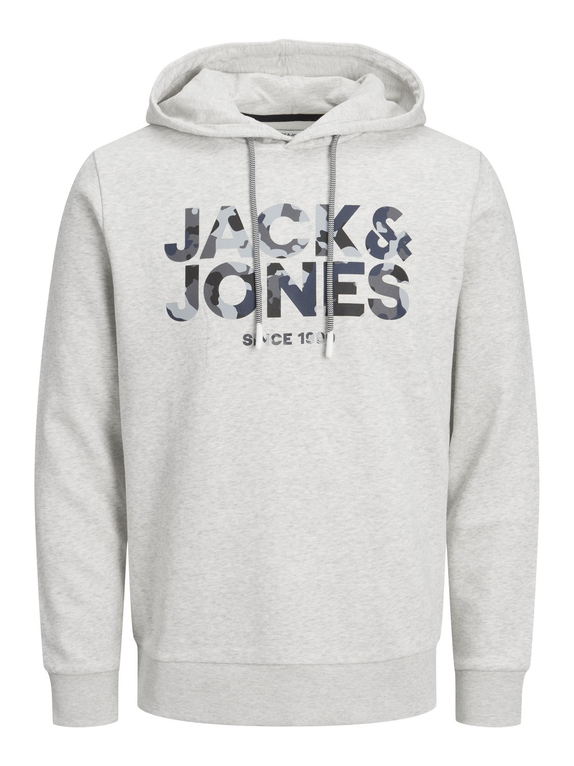 Jack & Jones Logo Kapuzenpullover -White Melange - 12235338