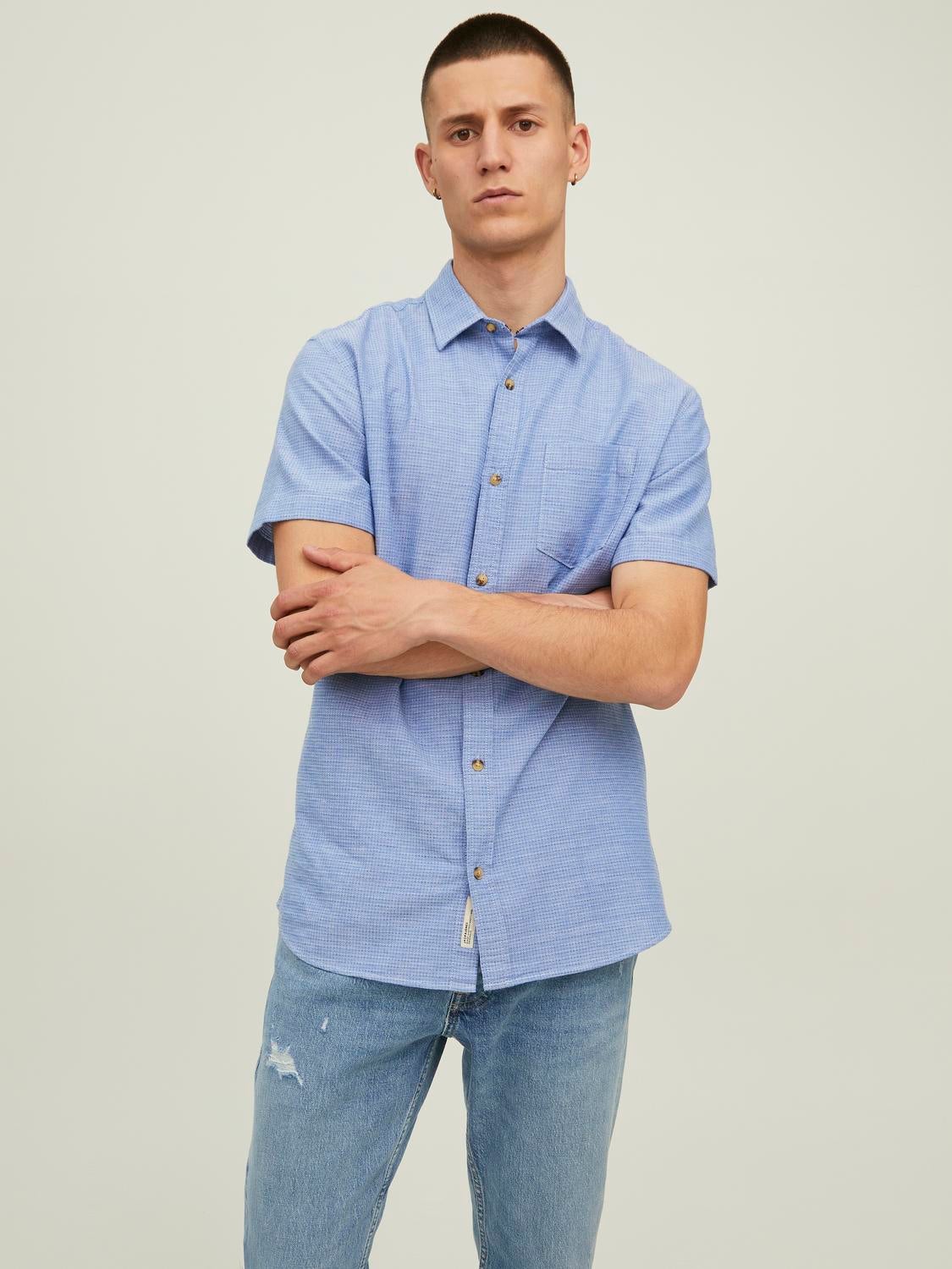 Short Sleeve Shirts for Men | White, Black & More | JACK & JONES