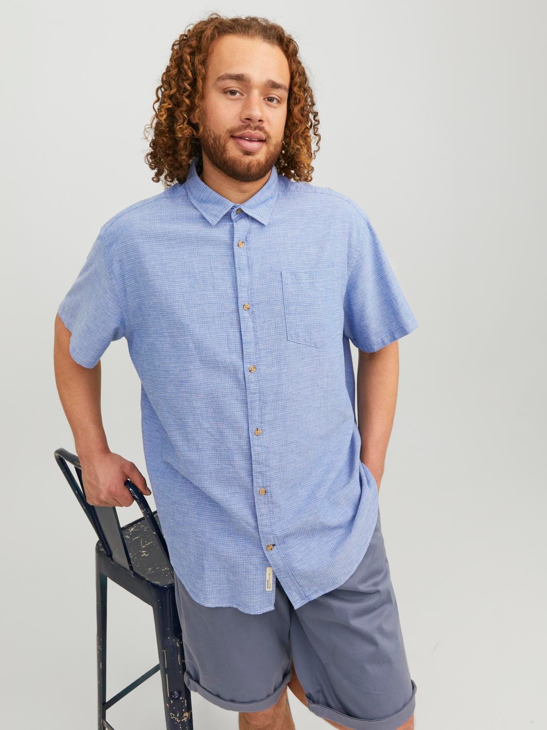 Jack & Jones Plus Size Regular Fit Avslappnad skjorta -Ensign Blue - 12235368
