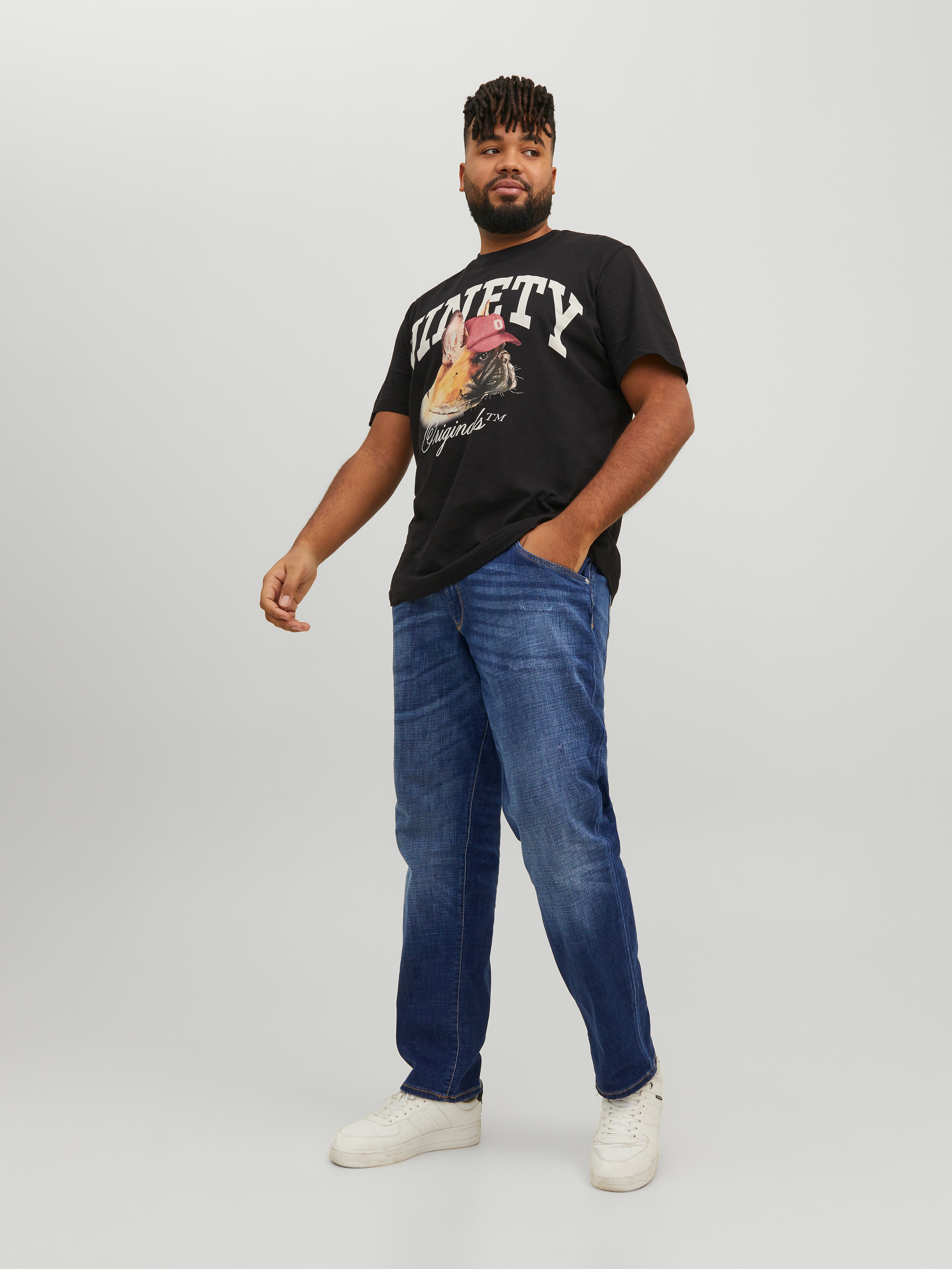 JJIGLENN JJFOX GE 348 Plus size slim fit jeans Medium Blue Jack