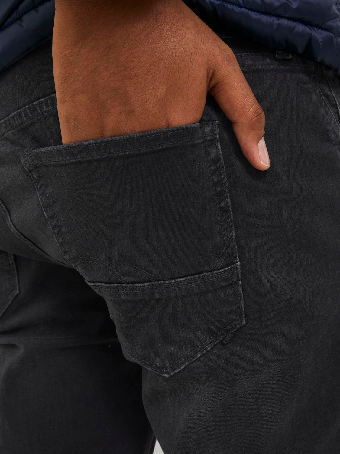 Jack & Jones Plus Size JJIGLENN JJFOX GE 147 PLS Slim fit jeans -Black Denim - 12235406
