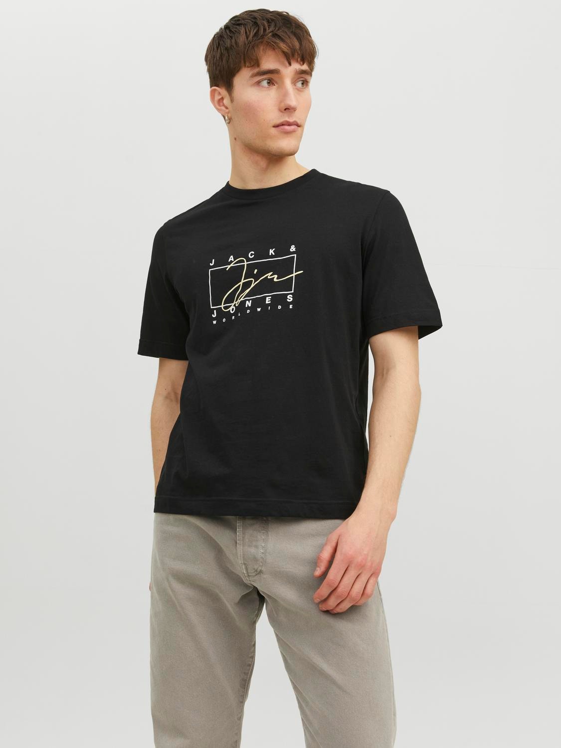 Jack & Jones Logo Crew neck T-shirt -Black - 12235487