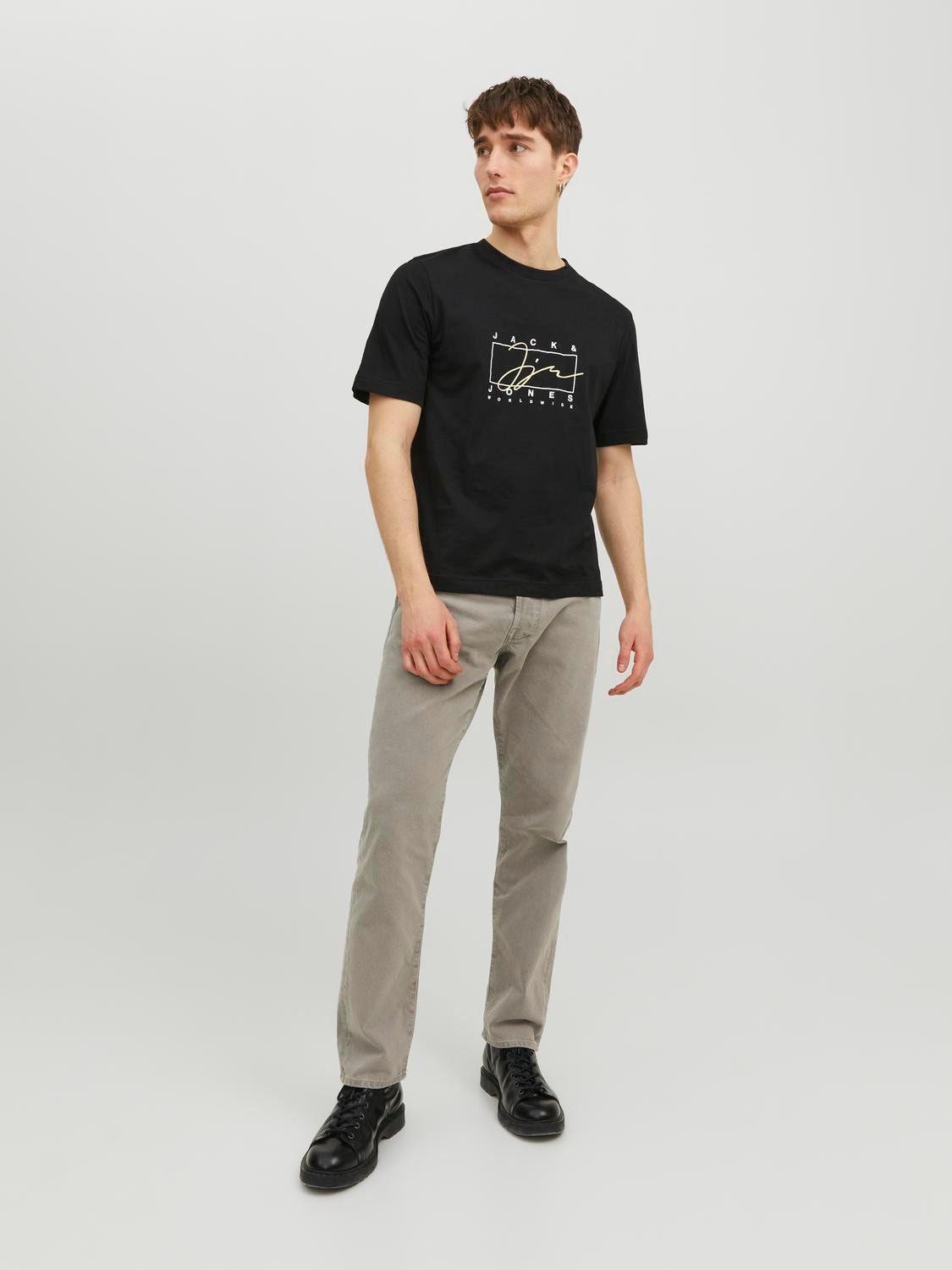 Jack & Jones Logo Ronde hals T-shirt -Black - 12235487