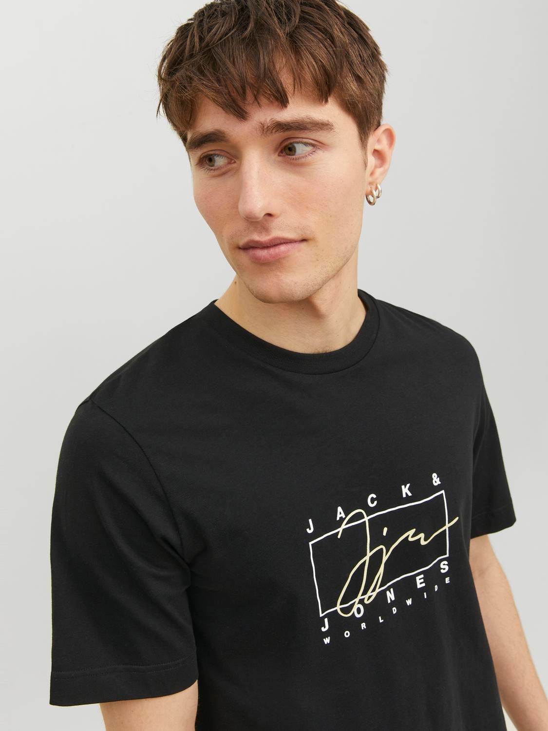Jack & Jones Logo Crew neck T-shirt -Black - 12235487
