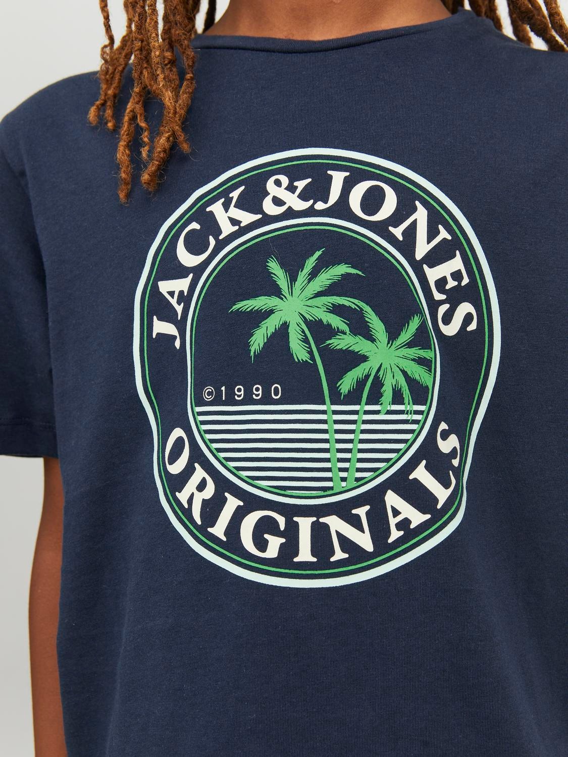 Jack & Jones Logo T-shirt For boys -Navy Blazer - 12235491