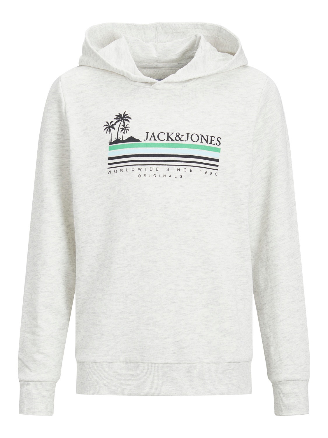 Jack & Jones Logo Hoodie Voor jongens -White Melange - 12235496
