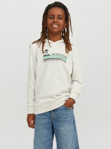 Jack & Jones Logo Hoodie Voor jongens -White Melange - 12235496