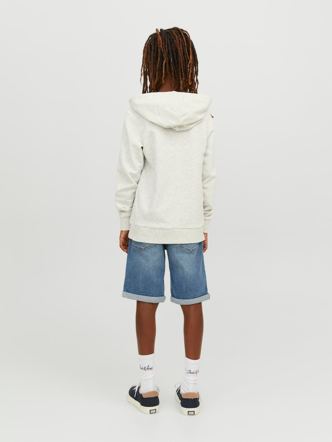 Jack & Jones Logó Kapucnis felső Ifjúsági -White Melange - 12235496