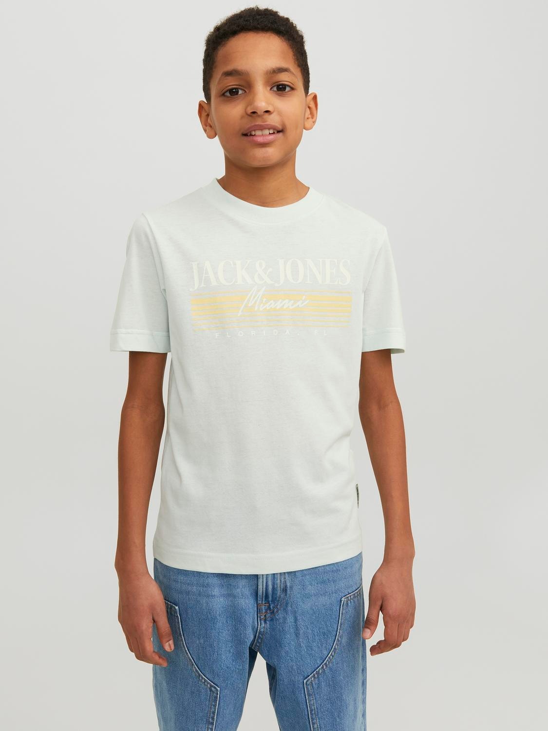 Jack & Jones Logo T-shirt For boys -Pale Blue - 12235498