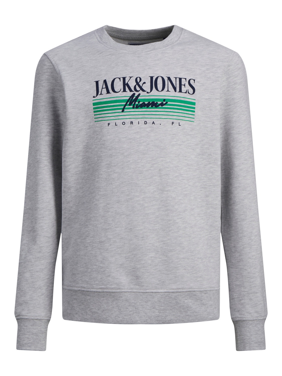 Jack & Jones Logo Crew neck Sweatshirt For boys -White Melange - 12235502