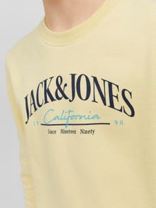 Jack & Jones Logo Crew neck Sweatshirt For boys -French Vanilla - 12235502