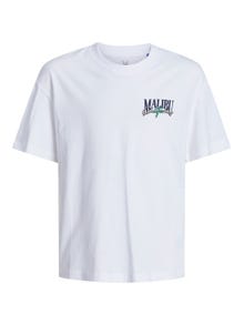 Jack & Jones Trykk T-skjorte For gutter -Bright White - 12235503