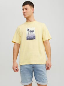 Jack & Jones Fotoprint O-hals T-skjorte -French Vanilla - 12235522