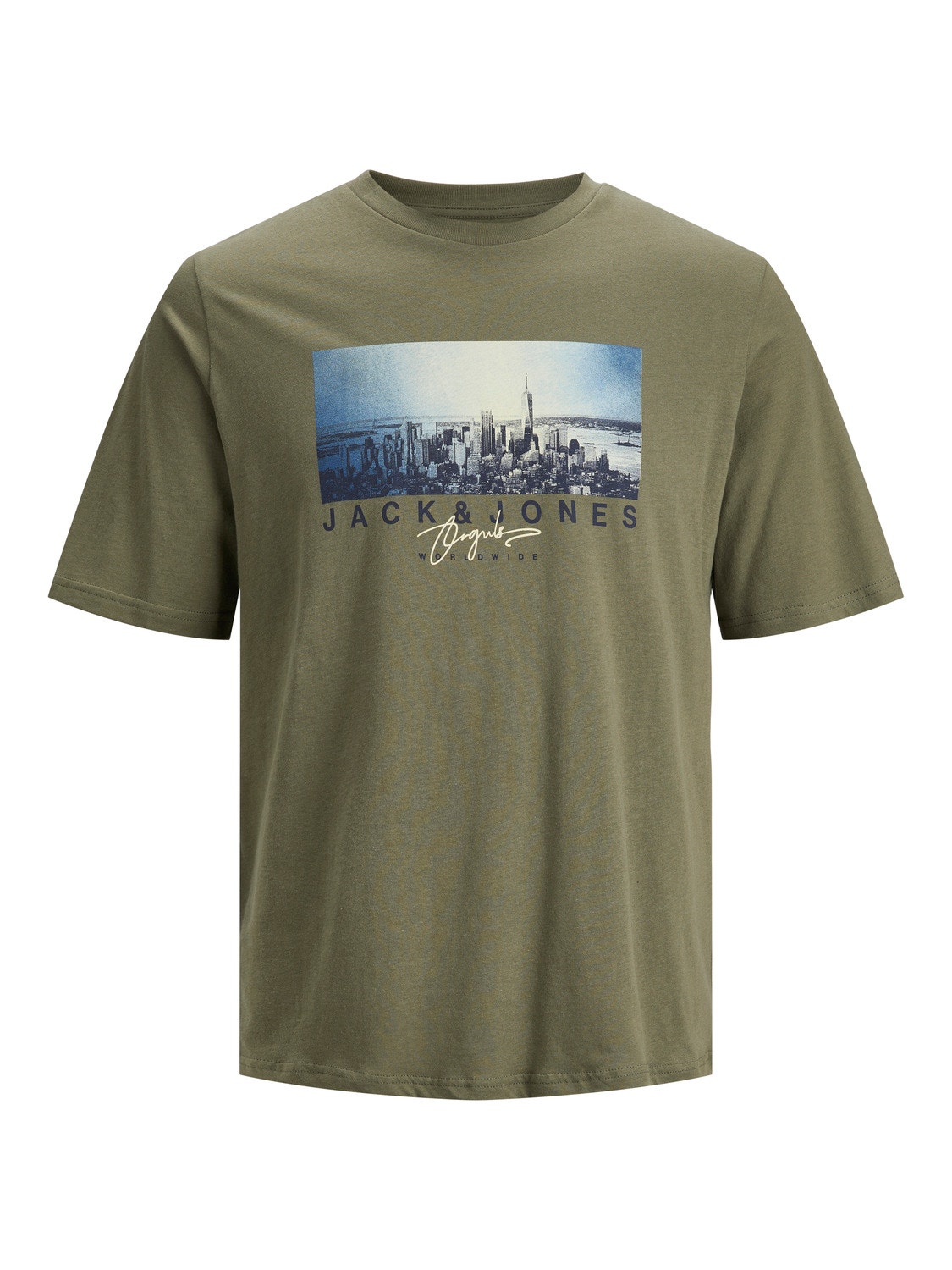 Jack & Jones Fotoprint O-hals T-skjorte -Dusty Olive - 12235522