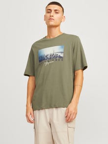 Jack & Jones Fotoprint O-hals T-skjorte -Dusty Olive - 12235522