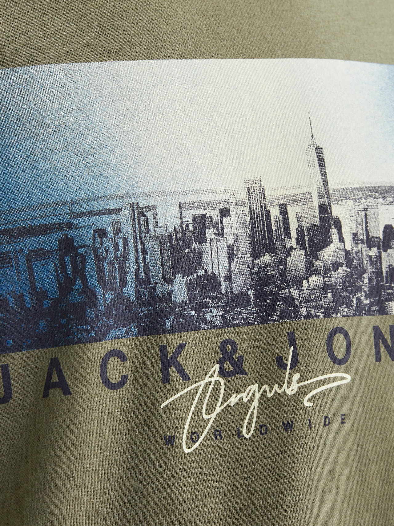 Jack & Jones Fotoprint O-hals T-skjorte -Dusty Olive - 12235522