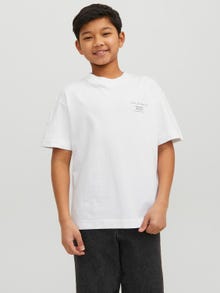 Jack & Jones Trykk T-skjorte For gutter -Bright White - 12235523