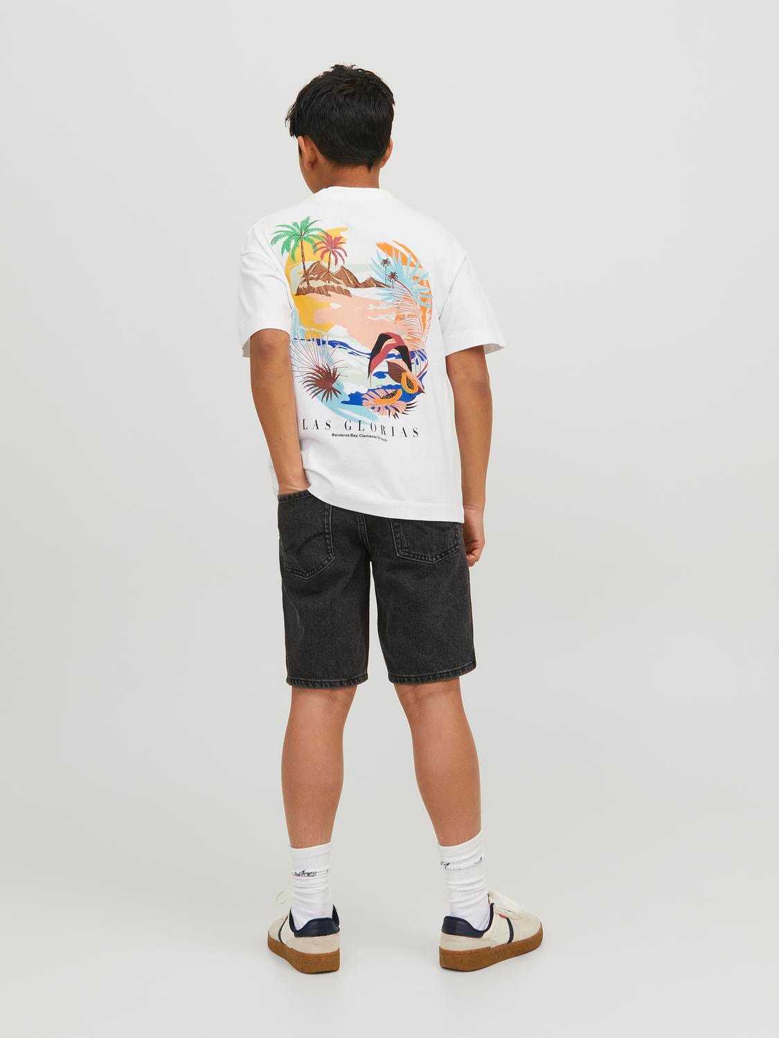 Jack & Jones Printed T-shirt For boys -Bright White - 12235523