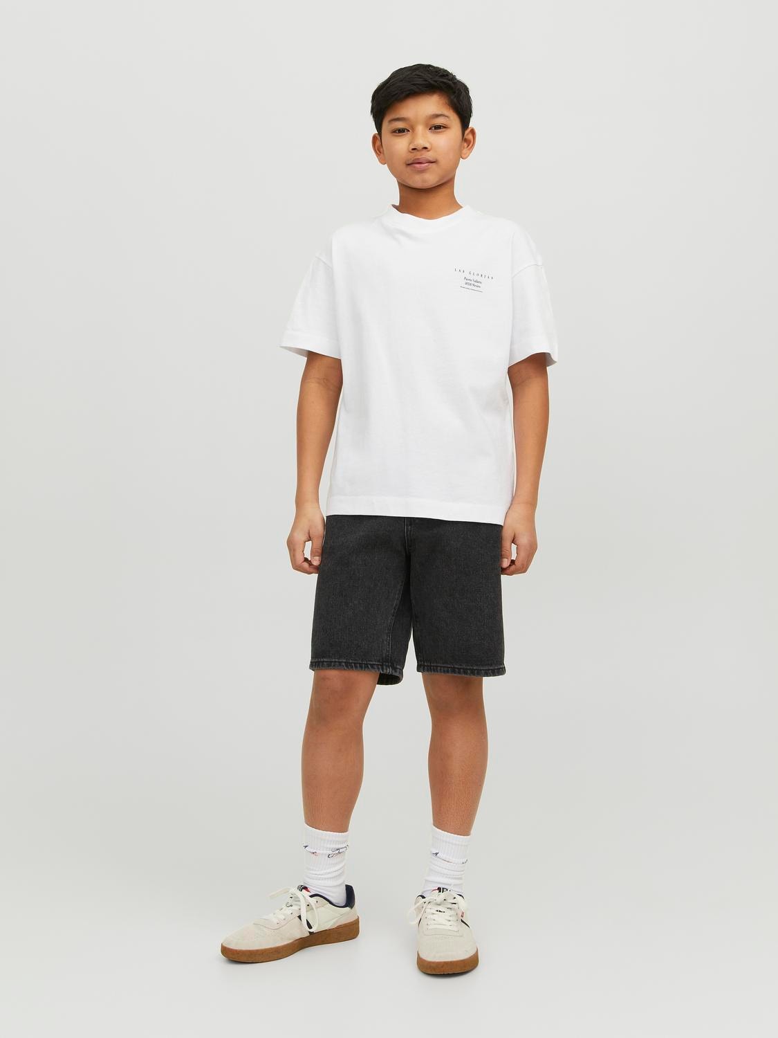 Jack & Jones Potištěný Tričko Junior -Bright White - 12235523