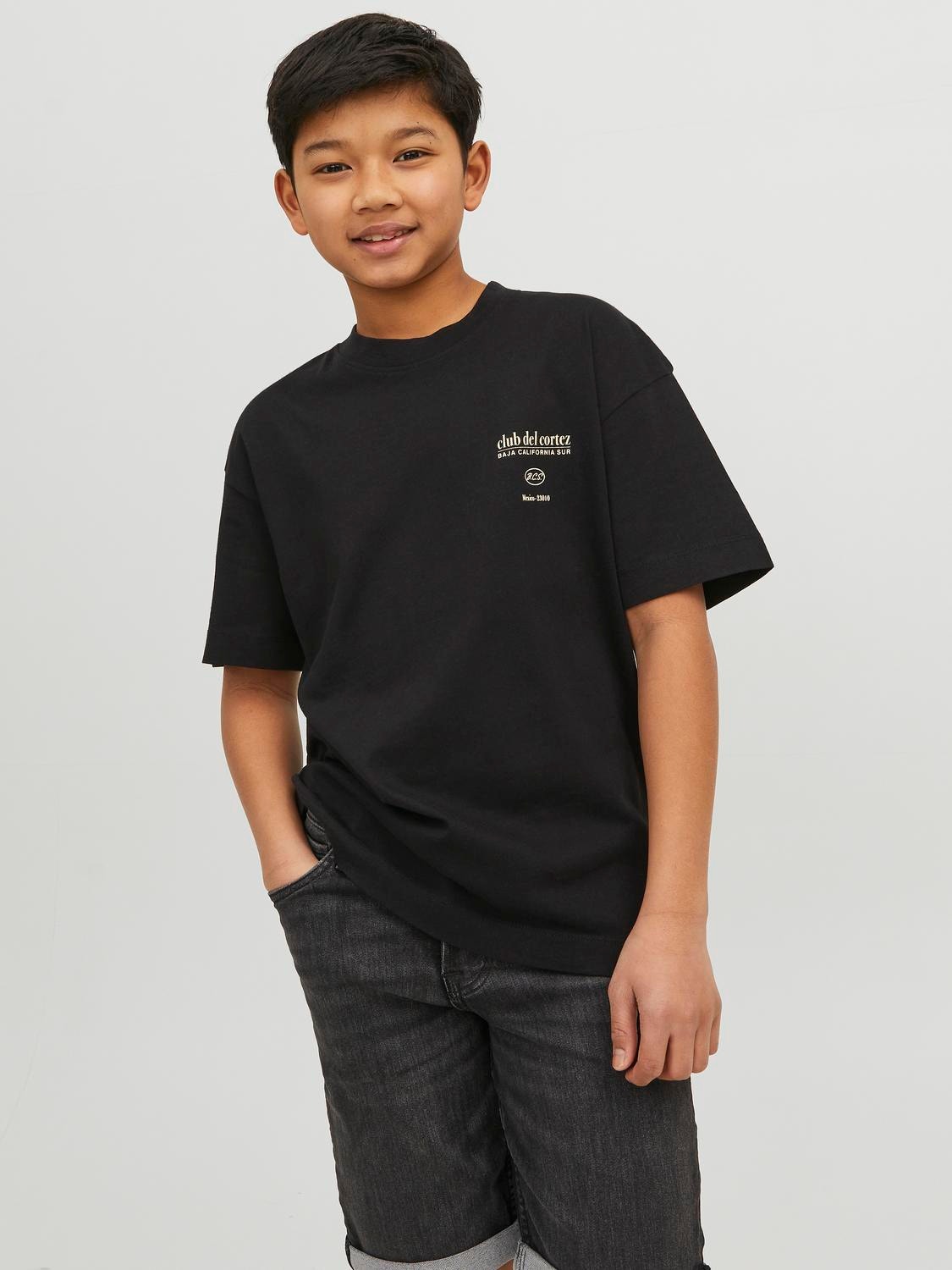 Jack & Jones Printed T-shirt For boys -Black - 12235523