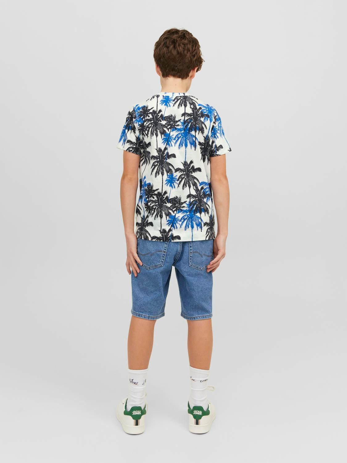 Jack & Jones Tropisk T-skjorte For gutter -Cloud Dancer - 12235529