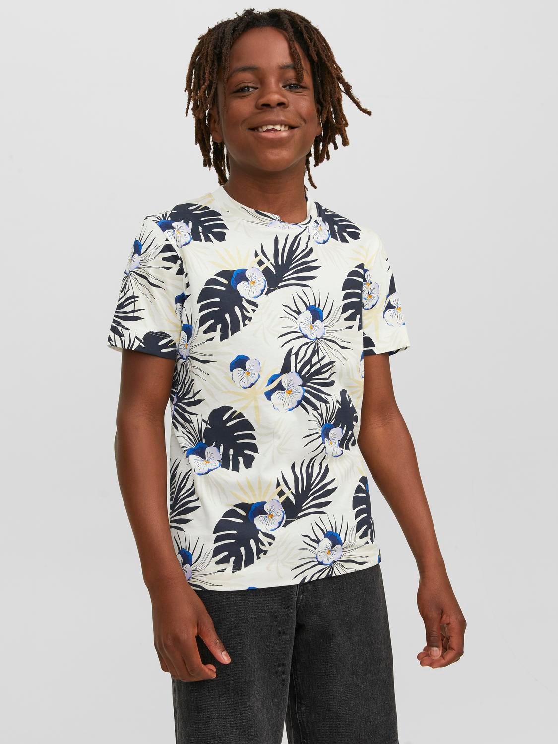 Jack & Jones Tropikų Marškinėliai For boys -Cloud Dancer - 12235529