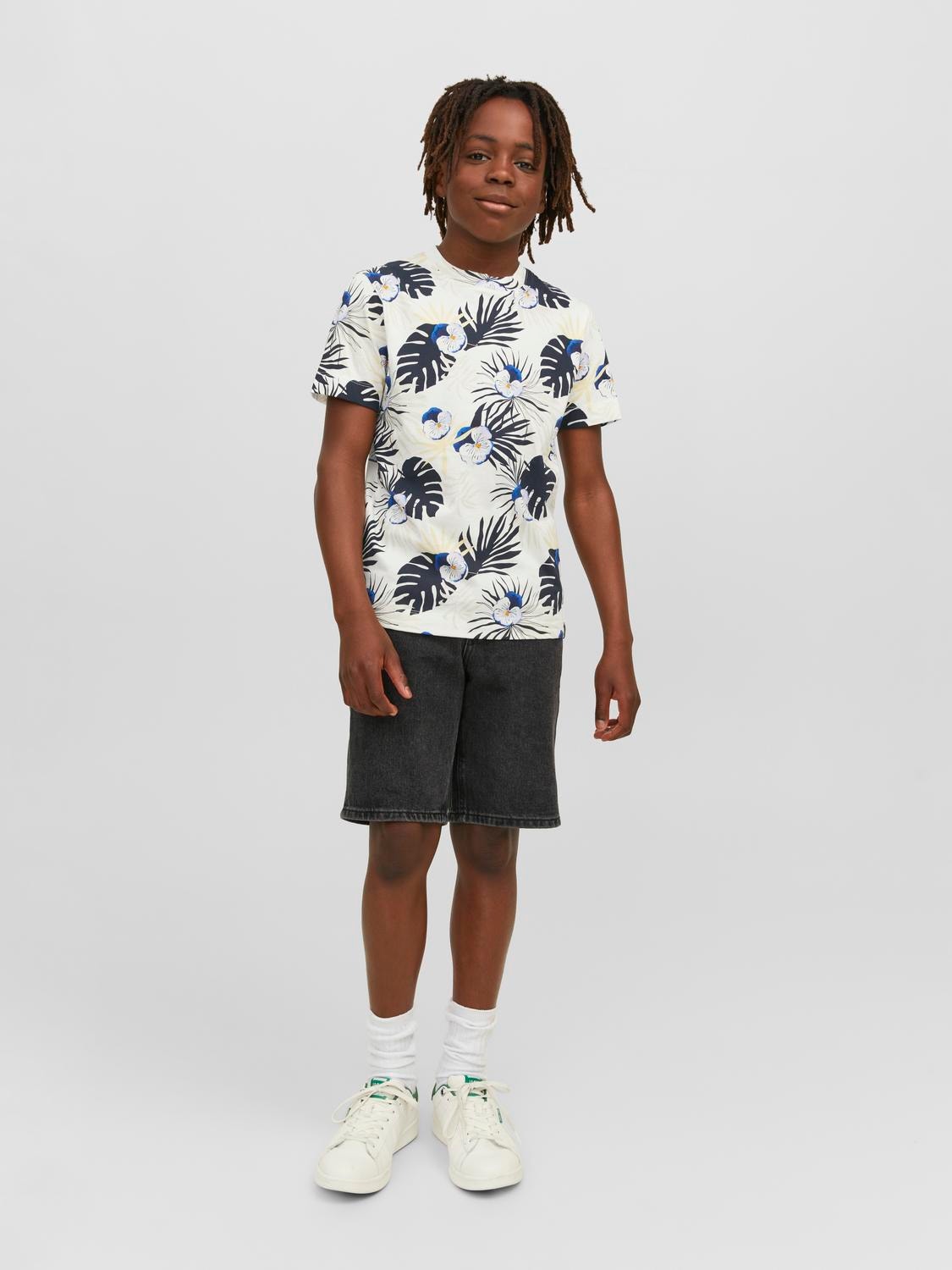 Jack & Jones Tropikų Marškinėliai For boys -Cloud Dancer - 12235529