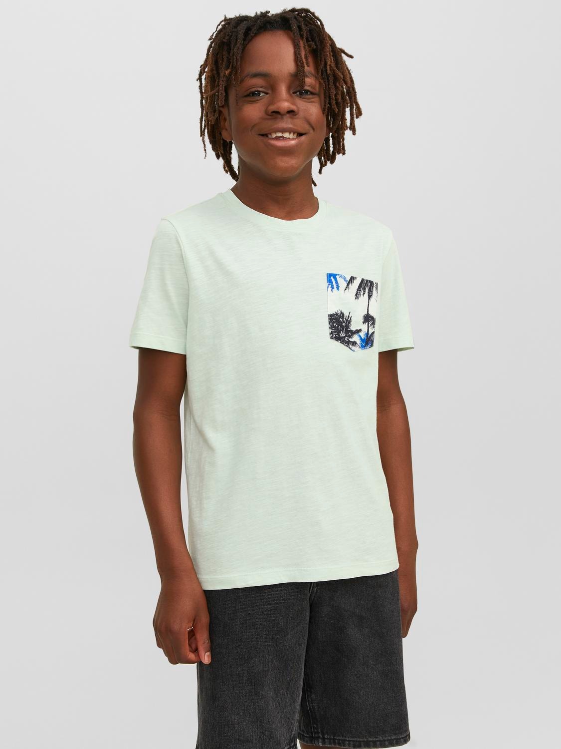 Jack & Jones Printed T-shirt For boys -Pale Blue - 12235530