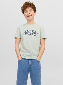 Jack & Jones Logo T-skjorte For gutter -Pale Blue - 12235534