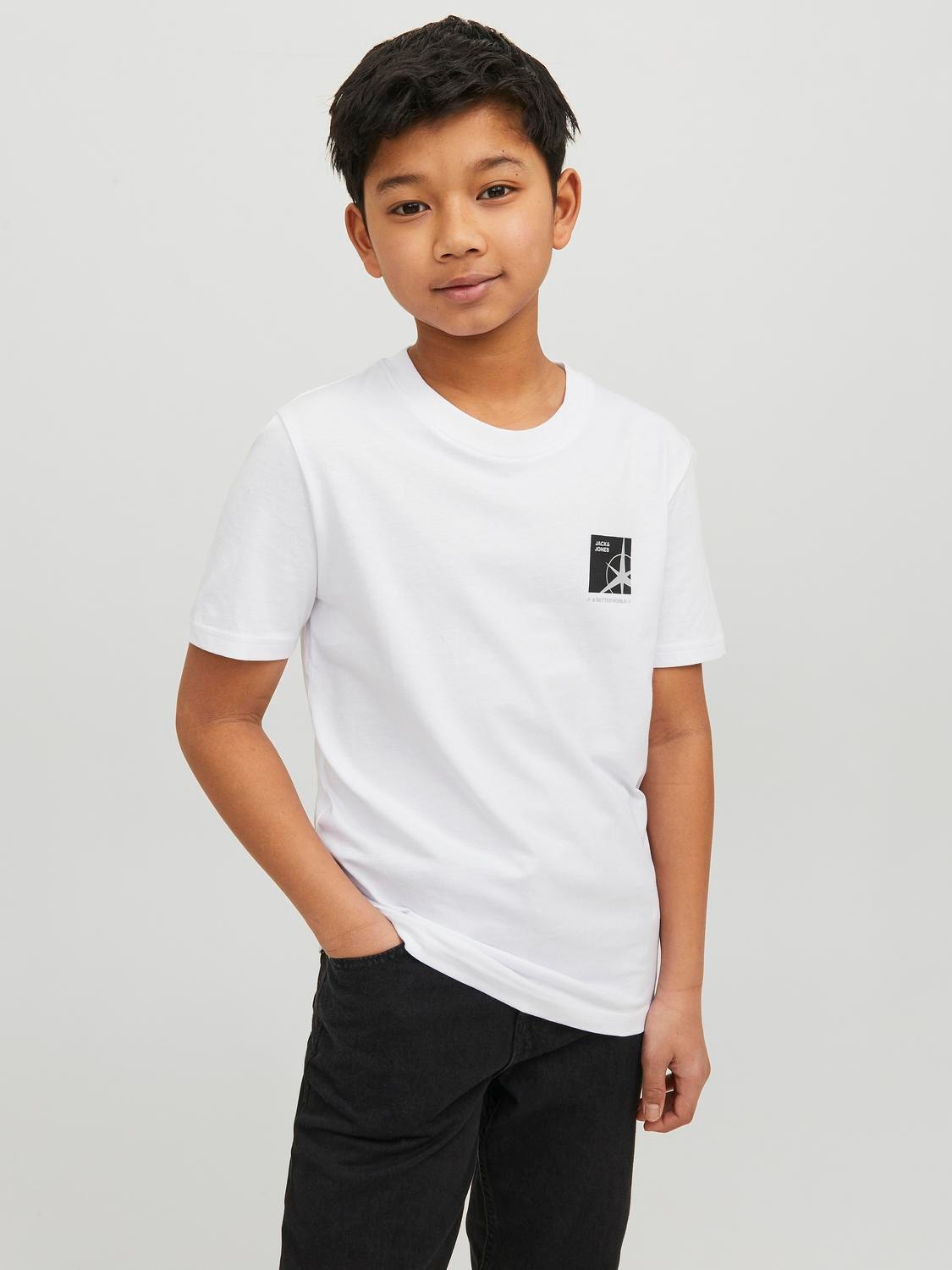 Jack & Jones Logo T-shirt For boys -White - 12235609