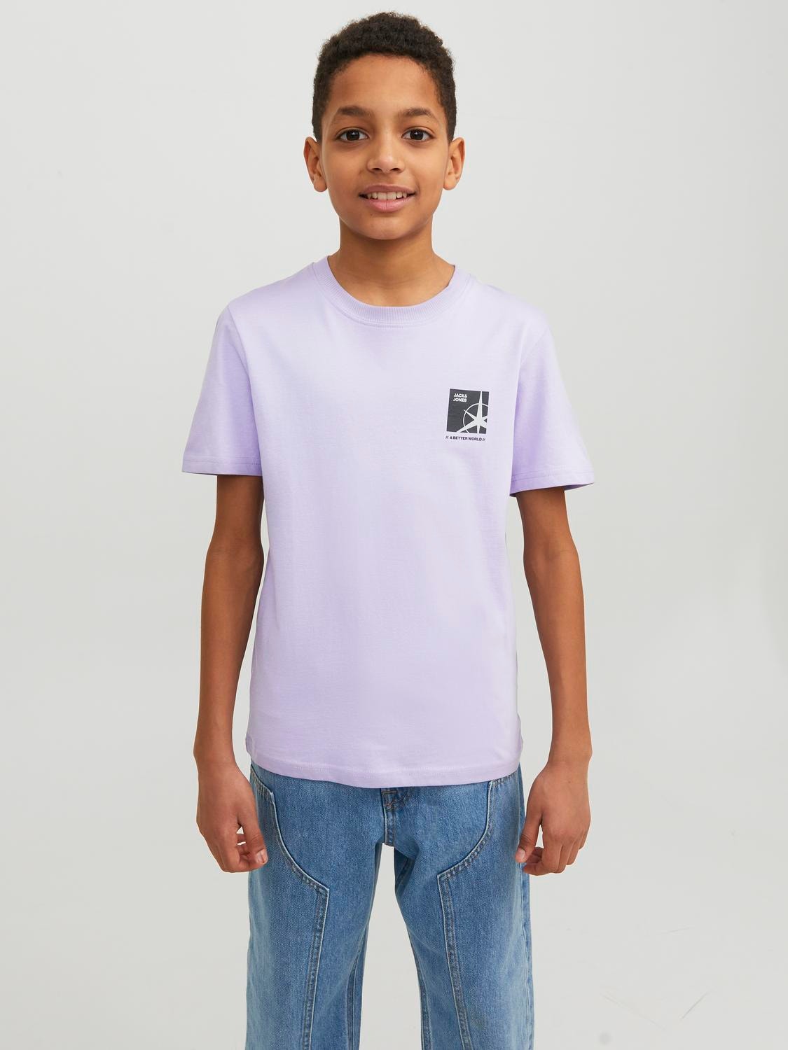 Jack & Jones Logo T-skjorte For gutter -Lavender - 12235609