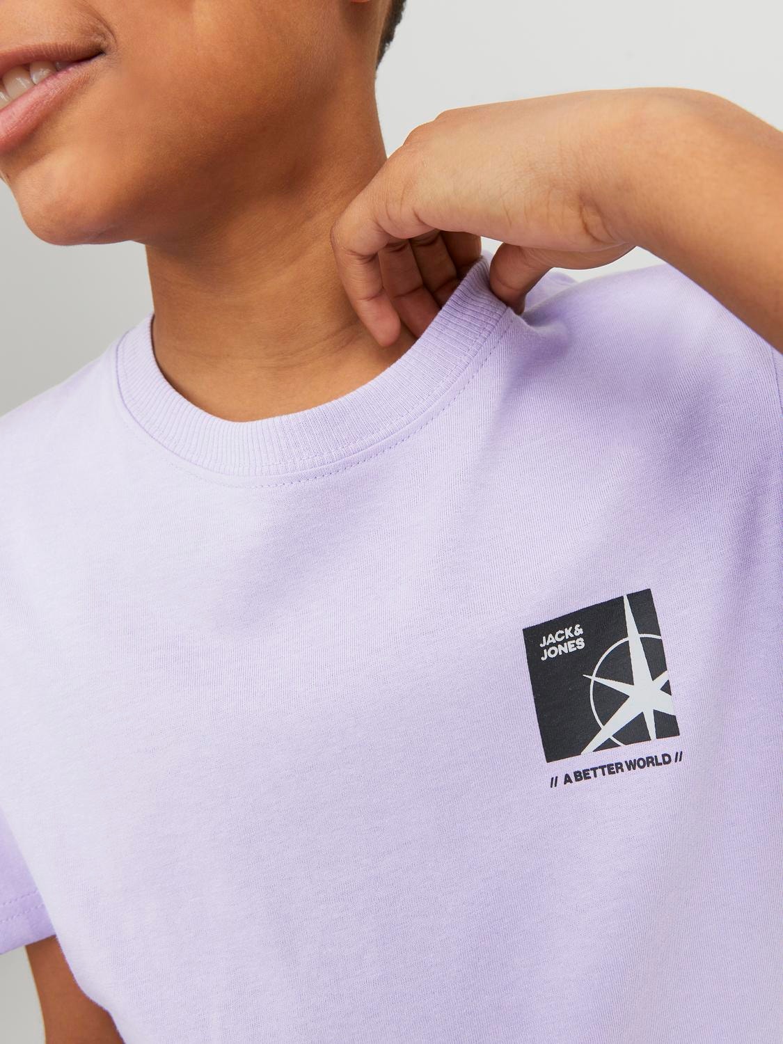 Jack & Jones Logo T-skjorte For gutter -Lavender - 12235609