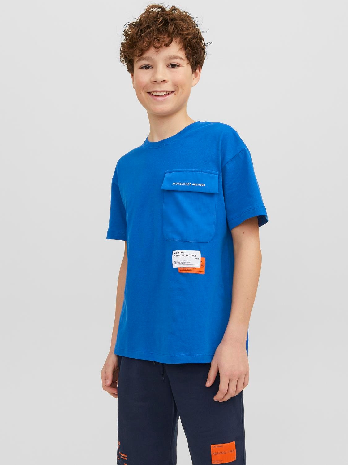 Jack & Jones Gedrukt T-shirt Voor jongens -Blue Iolite - 12235635