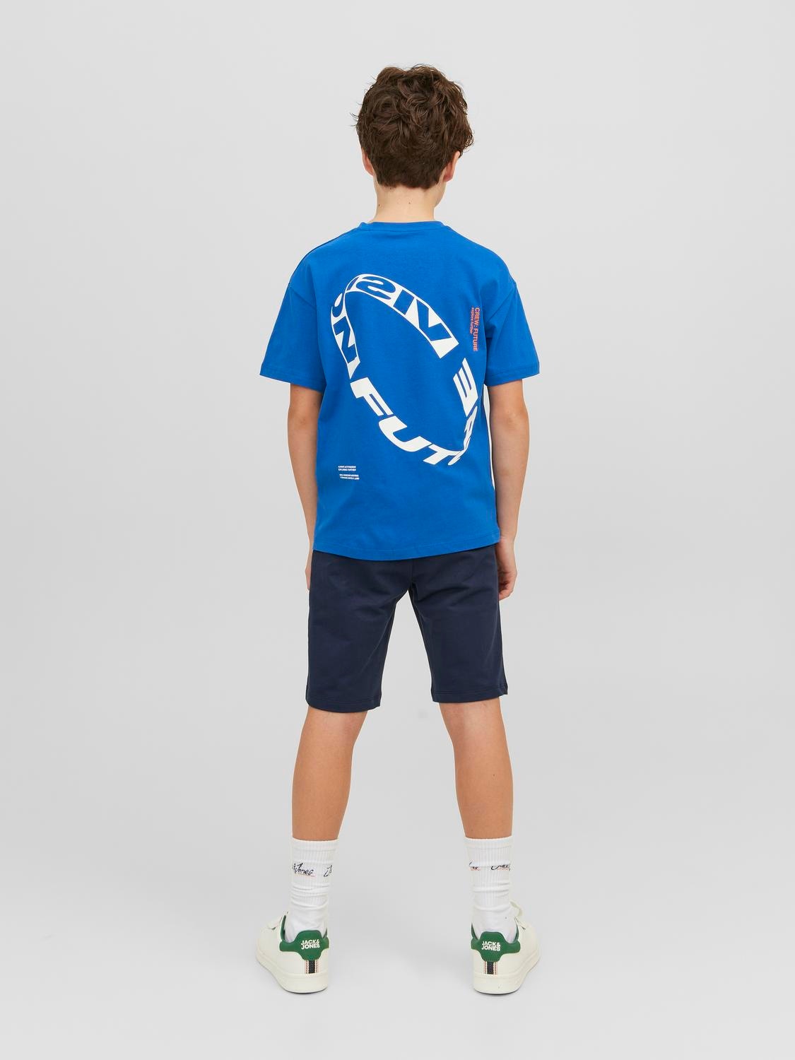 Jack & Jones Printet T-shirt Til drenge -Blue Iolite - 12235635