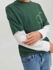 Jack & Jones Trykk T-skjorte For gutter -Trekking Green - 12235651