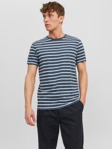 Jack & Jones Striped Crew neck T-shirt -Sailor blue - 12235673