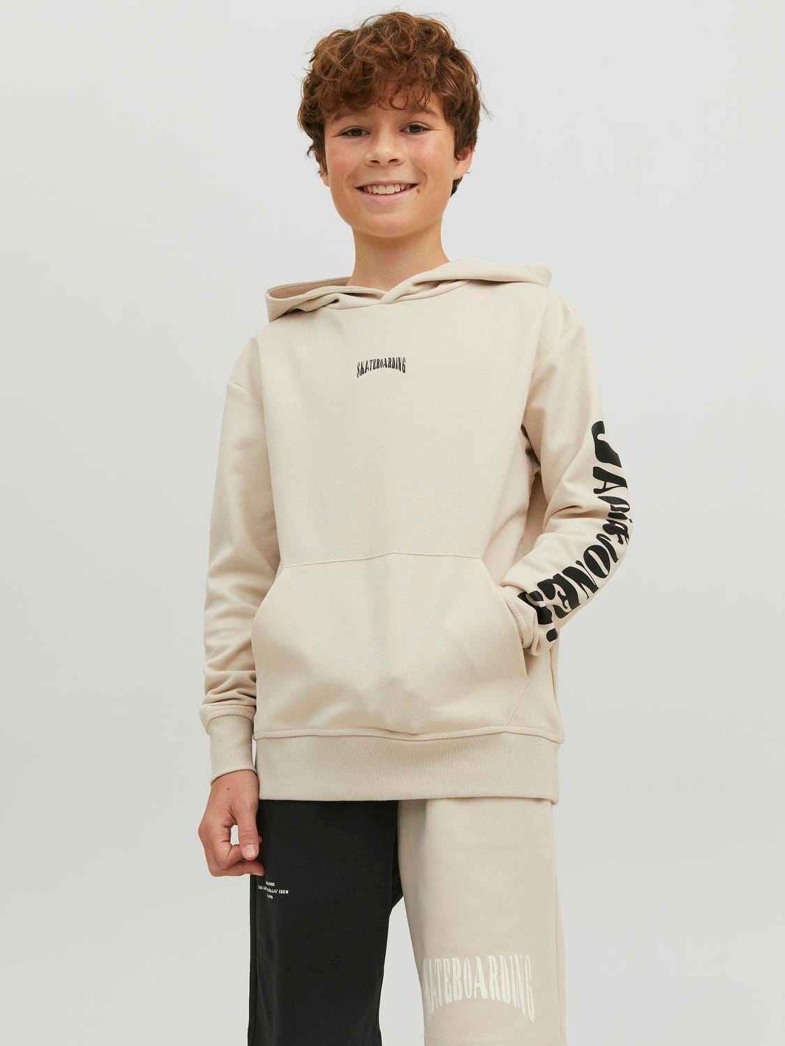 Jack & Jones Gedrukt Hoodie Voor jongens -Moonbeam - 12235690