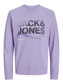 Jack & Jones Logo Sweatshirt med rund hals Til drenge -Lavender - 12235720