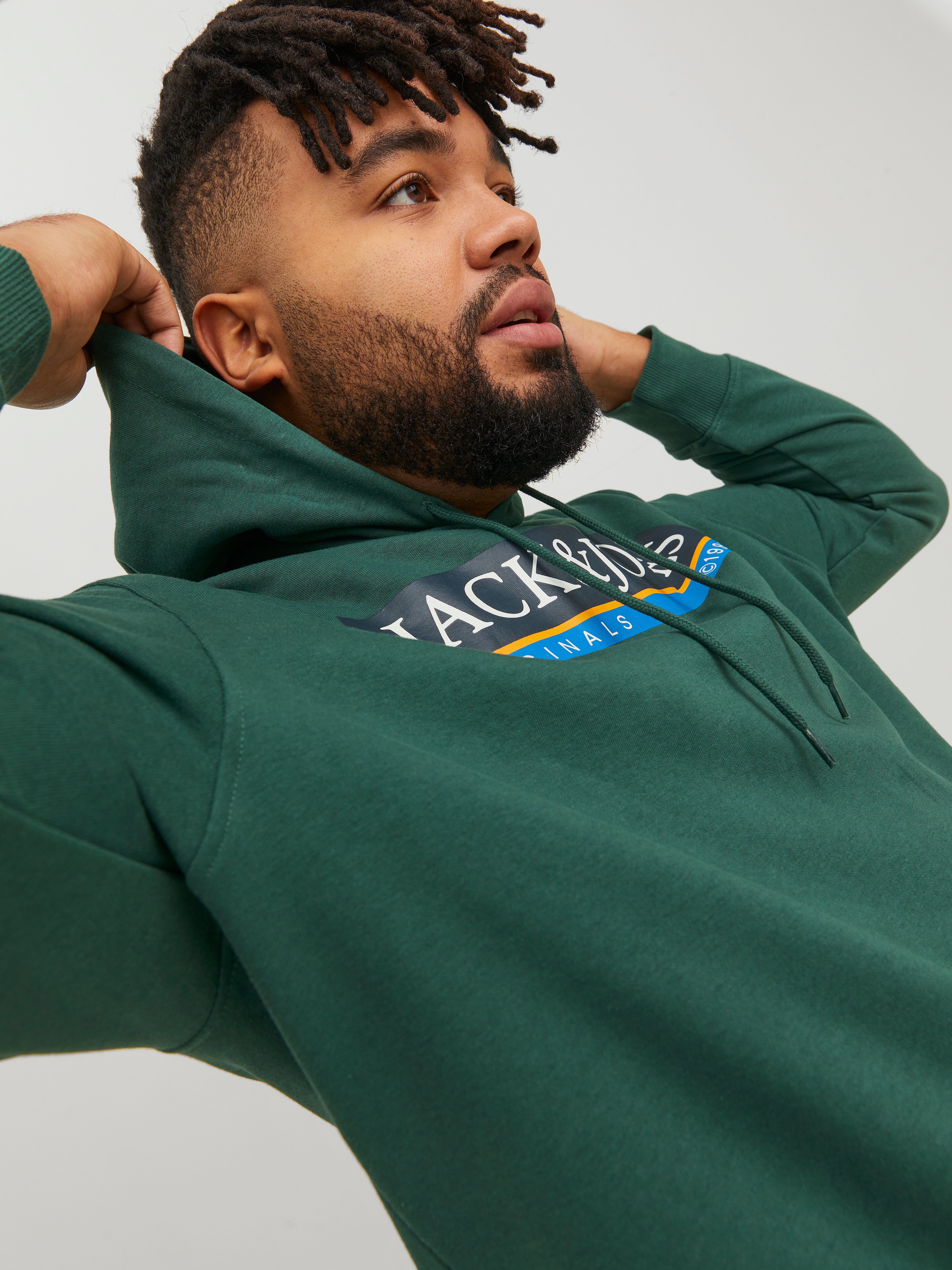 Jack & Jones Plus Size Logo Hoodie - 12235764