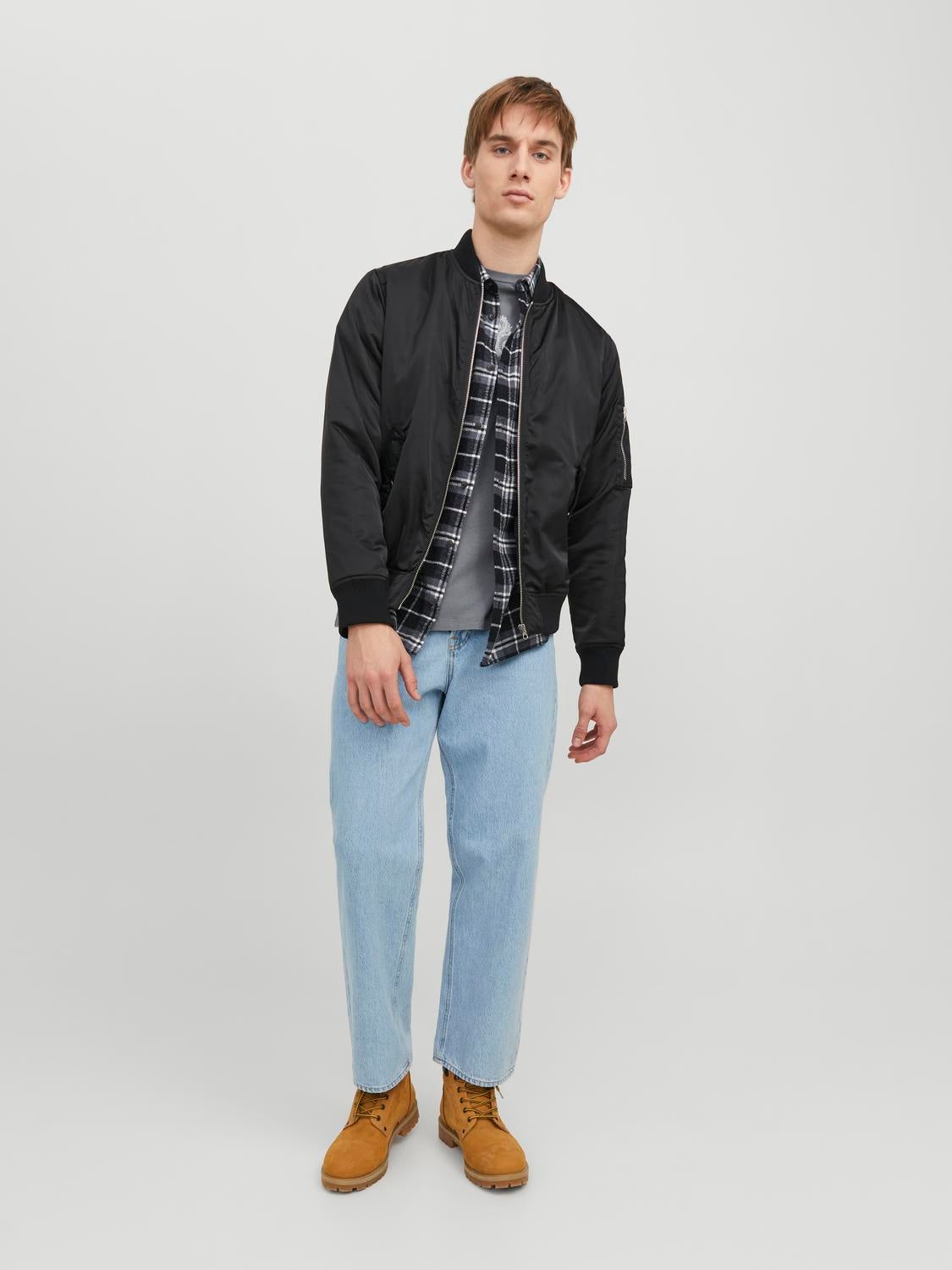 QUILTED BOMBER JACKET - Faded black | ZARA India