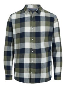 Jack & Jones Slim Fit Checked shirt -Dusty Olive - 12235965