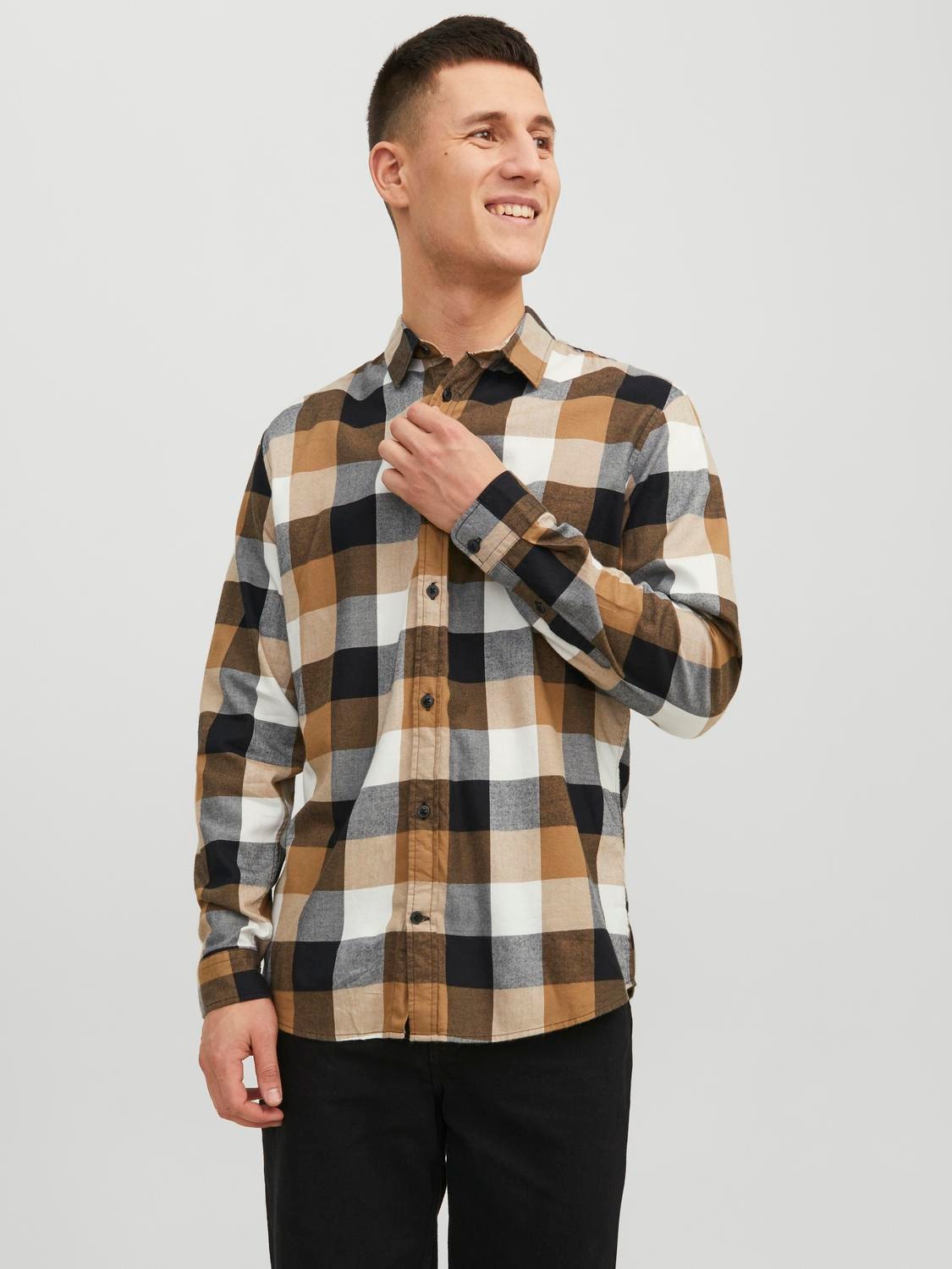 Jack & Jones Camicia a quadri Slim Fit -Otter - 12235965