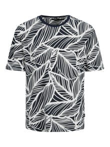 Jack & Jones All Over Print Pyöreä pääntie T-paita -Navy Blazer - 12235972