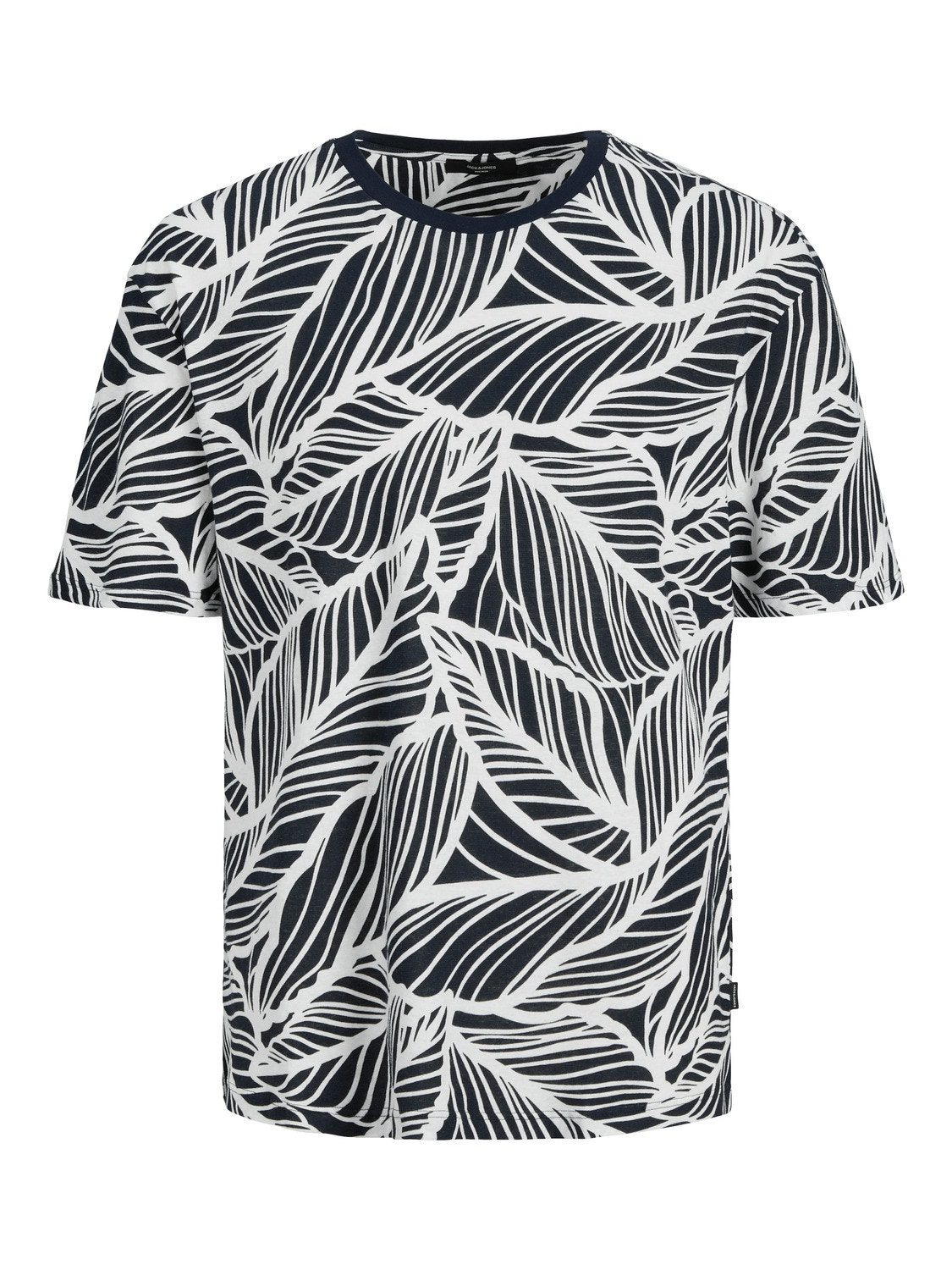 Jack & Jones All Over Print Pyöreä pääntie T-paita -Navy Blazer - 12235972