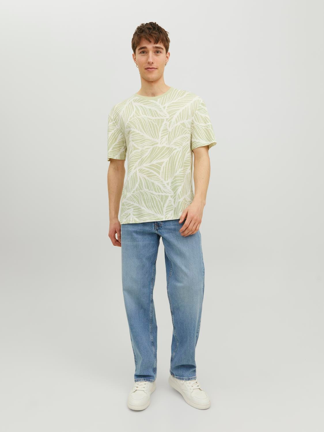 Jack & Jones All-Over Print Ronde hals T-shirt -Celadon Green - 12235972