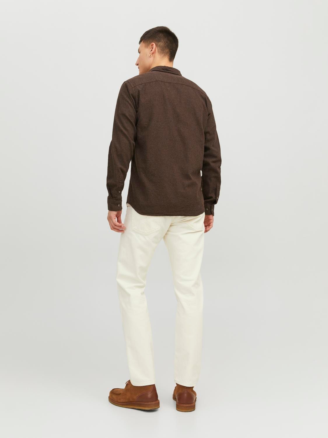 Jack & Jones Slim Fit Overhemd -Seal Brown - 12235974