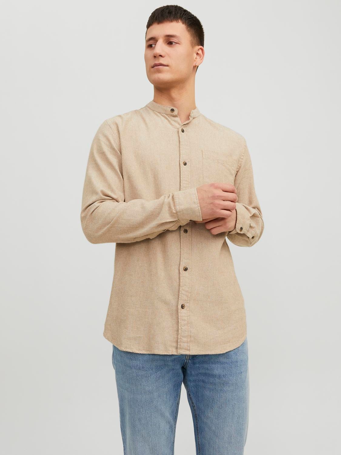 Jack & Jones Mugav lõige Vabaaja särk -Oatmeal - 12235975