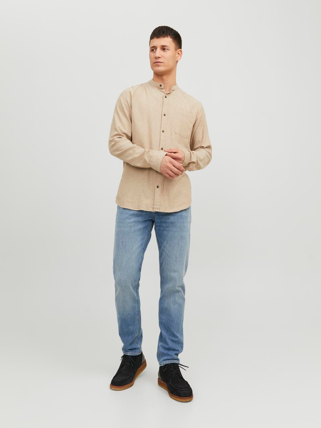 Jack & Jones Mugav lõige Vabaaja särk -Oatmeal - 12235975